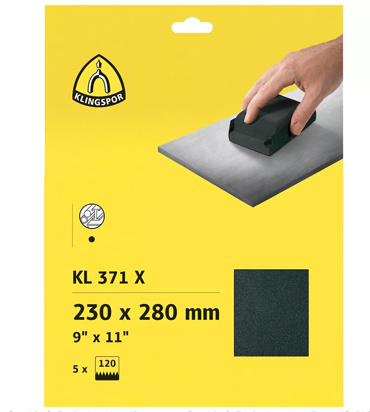 ABRASIF FEUILLE  RÉSISTANT À L'EAU GRAIN 120 PAQUET DE 50