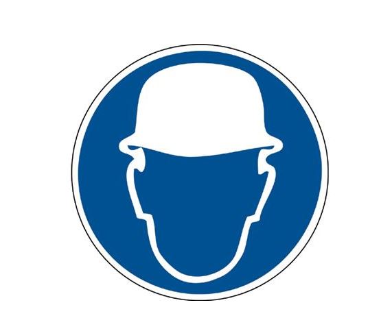 AUTOCOLLANT 'CASQUE OBLIGATOIRE' [Taille: 10cm]