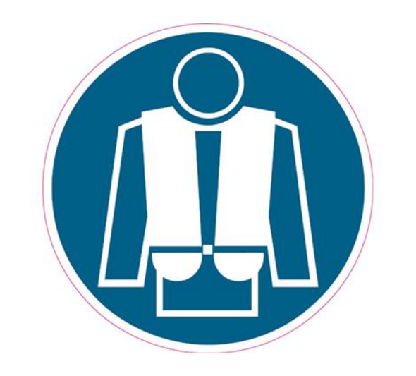 AUTOCOLLANT &quot;GILET OBLIGATOIRE&quot; [Taille: 20cm]