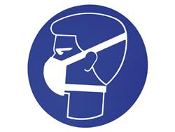 AUTOCOLLANT &quot;MASQUE DE PROTECTION BOUCHE/NEZ&quot; Ø20CM