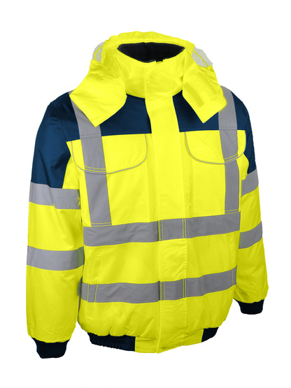 BLOUSON HAUTE VISIBILITÉ INTEMPÉRIES TYPE AVIATEUR JAUNE TXXL