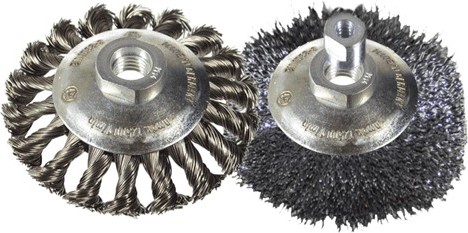 BROSSE ABRASIVE POUR MEULEUSE [Fil Torsadé G M 14: C&amp;C traditionnelle D100xM14 (4&quot;)]