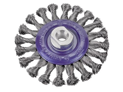 BROSSE ABRASIVE CIRCULAIRE PRO POUR MEULEUSE ACIER TORSADÉ Ø125MM M14