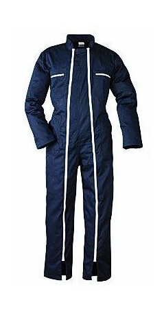 COMBINAISON DE TRAVAIL BLEU MARINE DOUBLE ZIP [Taille: Taille L]