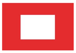 DRAPEAU DE CANAL COULEUR ROUGE CARRÉ BLANC 100X150CM