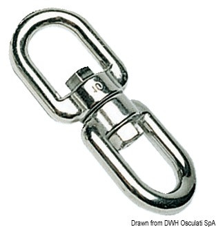 EMERILLON 2 YEUX INOX 316 Ø6X65MM CR1200KG