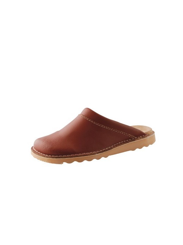 MULE CUIR BRUN T40