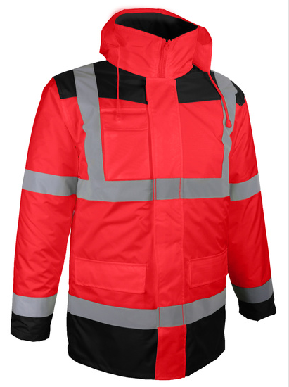 PARKA/VESTE AMOVIBLE + MANCHES LONGUES AMOVIBLES (4en1) [Taille: Taille XL] [Couleur: Rouge]