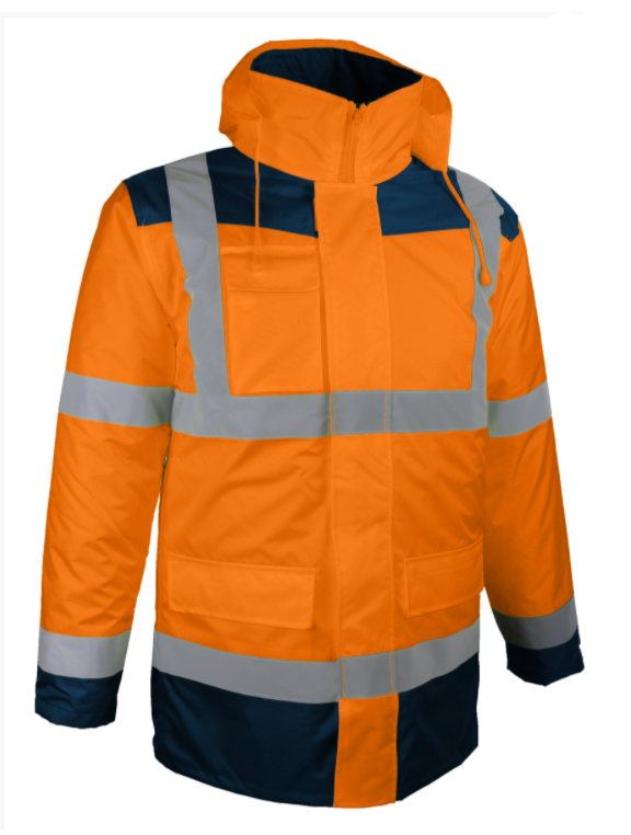 PARKA/VESTE AMOVIBLE + MANCHES LONGUES AMOVIBLES (4en1) ORANGE TXXL