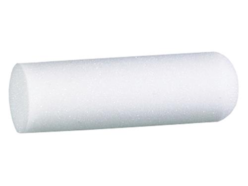 ROULEAU MOUSSE BLANC [Forme: droit sur  1 coté/rond de l'autre cote 10cm 35mm]