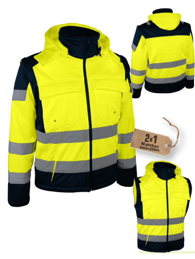 VESTE COUPE VENT SOFTSHELL HV JAUNE TM