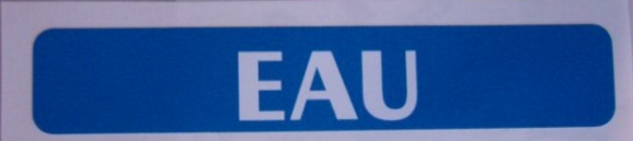 AUTOCOLLANT &quot;EAU&quot; 10cm x 1,8cm