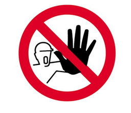 [OUA890] AUTOCOLLANT &quot;ACCÈS INTERDIT&quot; MAIN Ø10CM