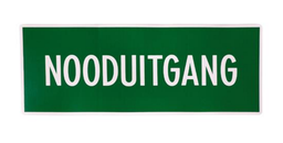 [OUA955] AUTOCOLLANT NÉERLANDAIS &quot;SORTIE DE SECOURS&quot; 30X12CM