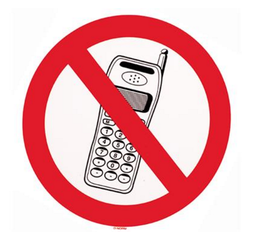 [OUA887] AUTOCOLLANT &quot;TÉLÉPHONE INTERDIT&quot; Ø20CM