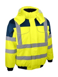 [BLAVIA05] BLOUSON HAUTE VISIBILITÉ INTEMPÉRIES TYPE AVIATEUR [Taille: Taille XXL] [Couleur: Jaune]