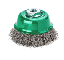 [BRB504] BROSSE ABRASIVE COUPOLE POUR DISQUEUSE FIL DUR ACIER Ø80MM M14