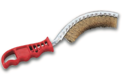 [0289] BROSSE DE FER ACIER TREMPÉ ONDULÉ [Dimension: Manche 290mm ergonomique. Sortie du fil 30mm demi-lune]