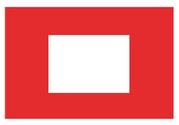 [VED133] DRAPEAU DE CANAL COULEUR ROUGE CARRÉ BLANC 100X150CM