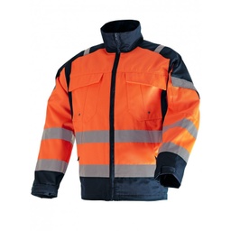 [VITO03] VESTE HAUTE-VISIBILITE ORANGE/MARINE [Taille: Taille L]