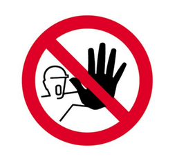 [10.56.270] PLAQUE ACCES INTERDIT AUX PERSONNES NON AUTORISEES, HAND 65CM