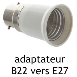 [E27/B22] ADAPTATEUR DOUILLE B22 POUR AMPOULE E27