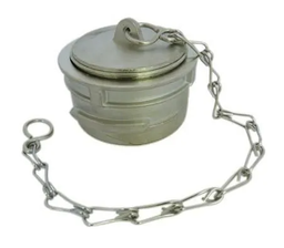 [4145] BOUCHON ALU DN50 AVEC CHAINE ET VERROU POUR RACCORD SYM